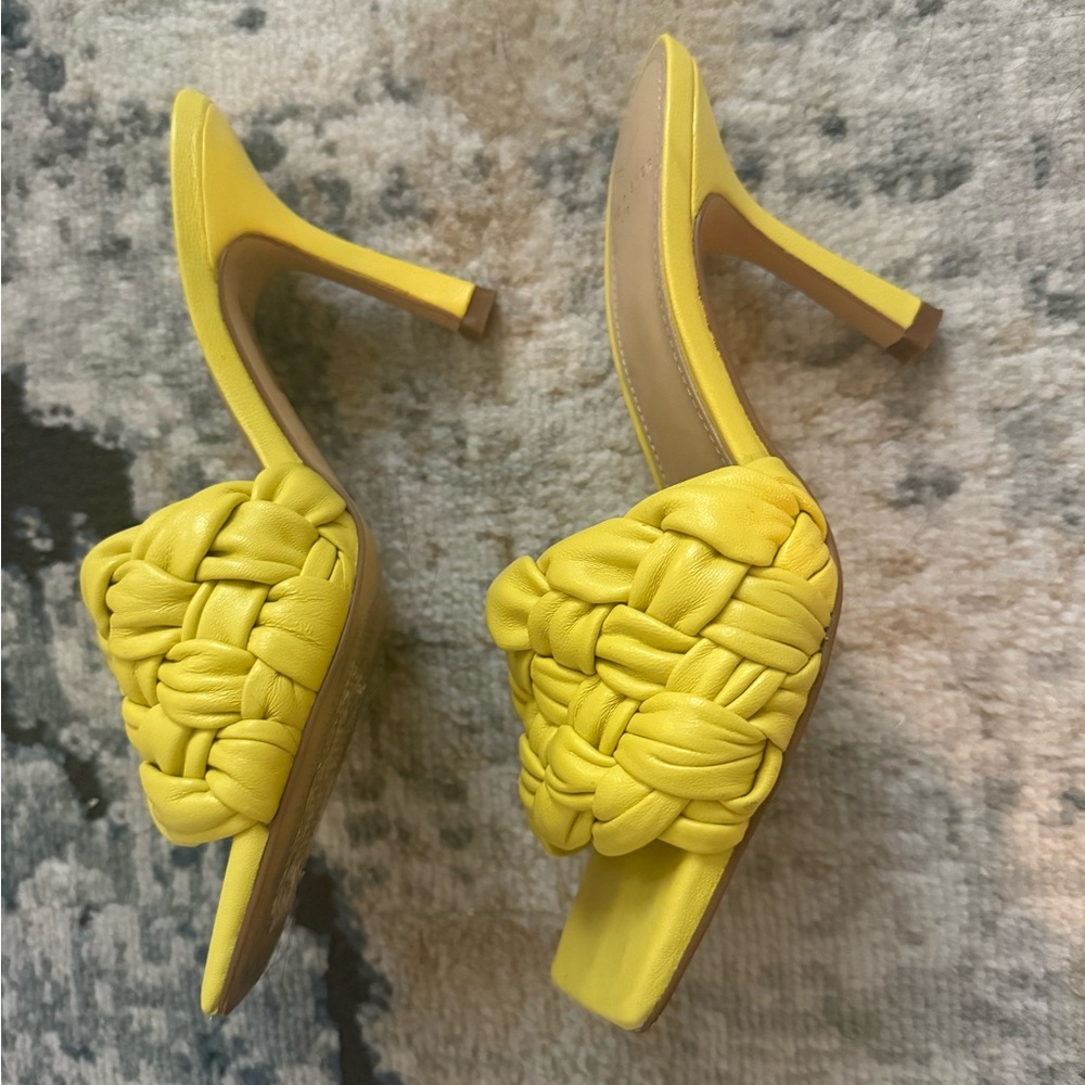 Yellow Braided Women's Heels
